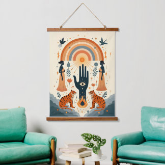 Tapisserie Suspendue Hamsa Hand with Evil Eye – Protective and Stylish 