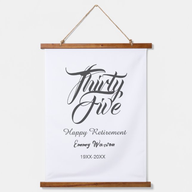 Tapisserie Suspendue Happy retirement bold letter name year elegant sim (Recto)