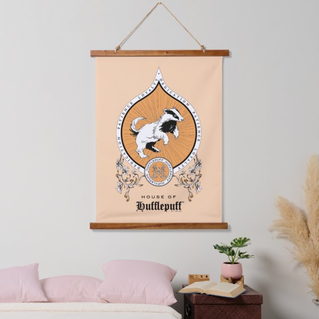 Tapisserie Suspendue HARRY POTTER™ | Délicat croquis HUFLEPUFF™ Crest (Chambre à coucher)