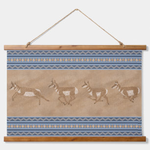Tapisserie Suspendue Herd Antelope du sud-ouest de Pronghorn avec bordu