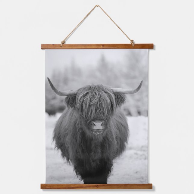 Tapisserie Suspendue Highland Cow Rustic Farmhouse art (Recto)