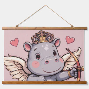 Tapisserie Suspendue Hippopotame amour cupidon