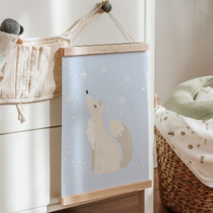 Tapisserie Suspendue Hiver bleu Fox Arctic Animal Nursering Décor