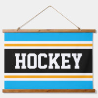 HOCKEY Ciel clair Bleu Noir Blanc Yellow Stripes
