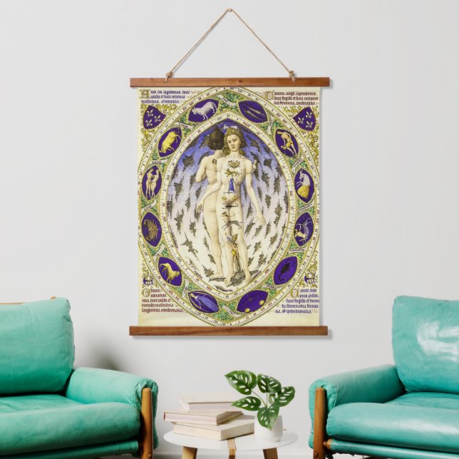 Tapisserie Suspendue Homme vintage anatomique Zodiaque (Salon)