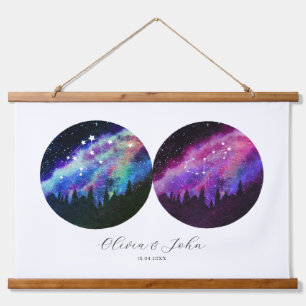 Tapisserie Suspendue Horoscope personnalisé pour le couple Verseau Scor