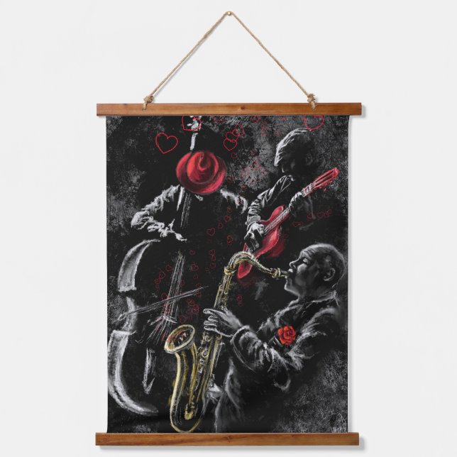 Tapisserie Suspendue I Love Jazz Music Hanging Tapestry - Peinture Art (Recto)