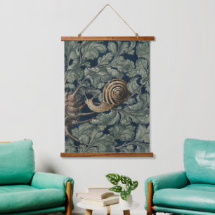 Tapisserie Suspendue Illustration Art Nouveau Vintage Escargot Botaniqu
