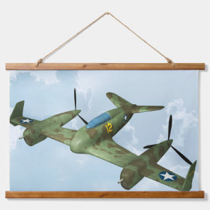 Tapisserie Suspendue Illustration d'aviation militaire de vol de warbir
