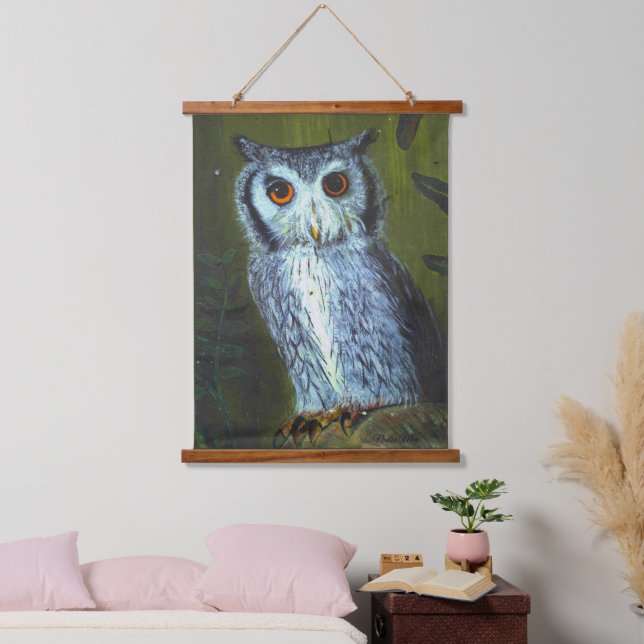 Tapisserie Suspendue Illustration de hibou en acrylique (Chambre à coucher)