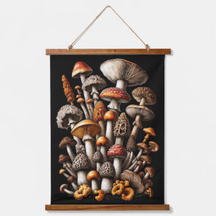 Tapisserie Suspendue Illustration de la grappe de champignons de forêt 