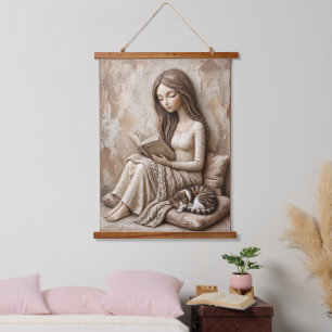Tapisserie Suspendue Impression d'art de coin de lecture Le Studio Calm