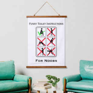 Tapisserie Suspendue Instructions amusantes pour les toilettes