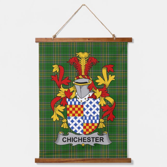 Tapisserie Suspendue Irish Chichester Coat of Arms Family Crest (Recto)