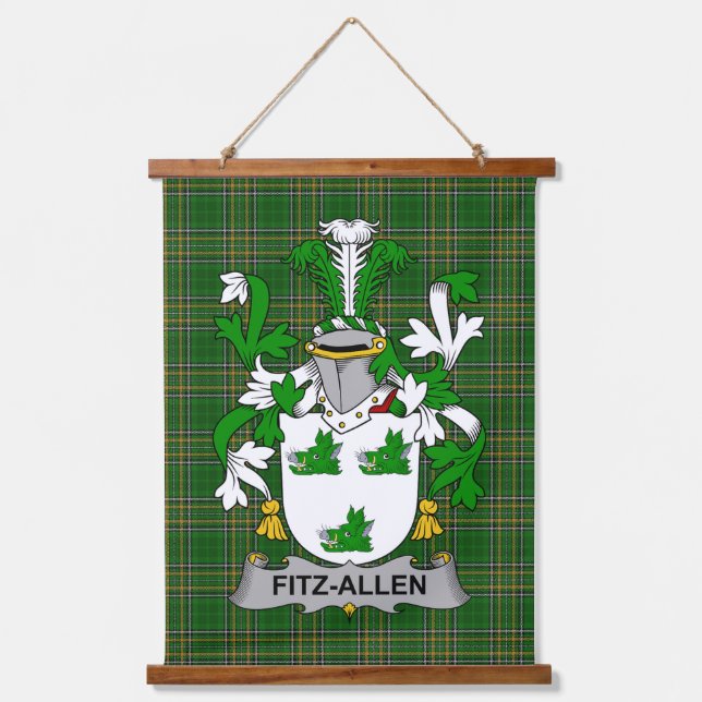 Tapisserie Suspendue Irish Fitz-Allen Coat of Arms Family Crest (Recto)