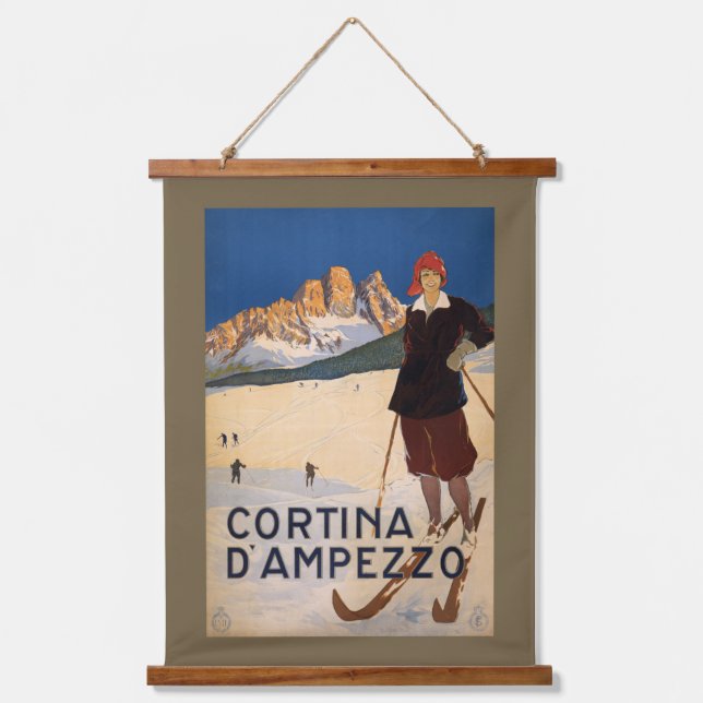 Tapisserie Suspendue Italie Ski voyage vintage (Recto)