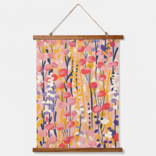 Tapisserie Suspendue Jardin botanique floral abstrait de fleurs sauvage