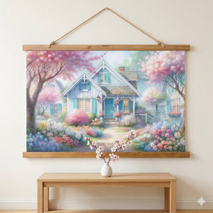 Tapisserie Suspendue Jardin de cottage bleu de Blossom Lane