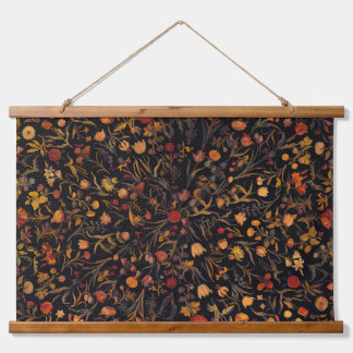 Tapisserie Suspendue Jardin floral exotique de minuit