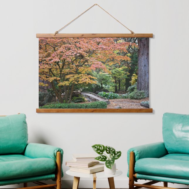 Tapisserie Suspendue Jardin japonais Autumn Leaf couleur paysage (Salon)