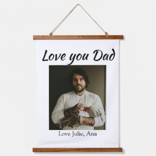 Tapisserie Suspendue je t'aime papa fête des pères ajoutez photo nom si