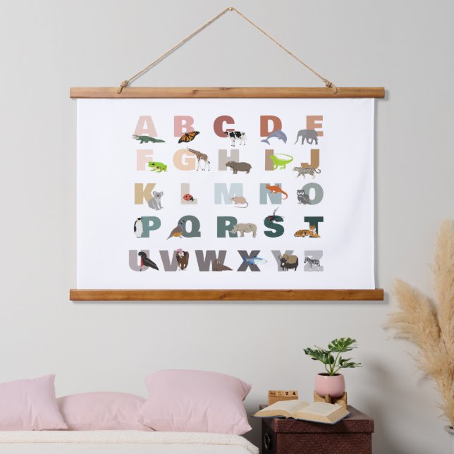 Tapisserie Suspendue Joli Alphabet ABC Animaux de classe Nursery (Chambre à coucher)