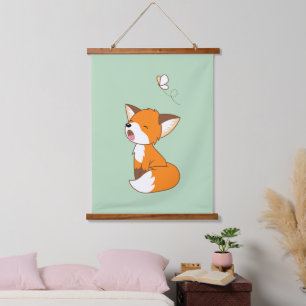 Tapisserie Suspendue Joli Petit Fox Vert Sleepy
