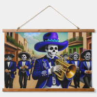 Jour des morts Mariachi Art Tapestry