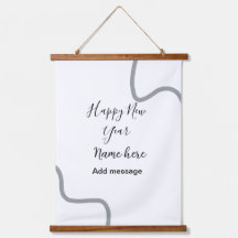 Joyeux nouvel an message nom gris simple vacances 