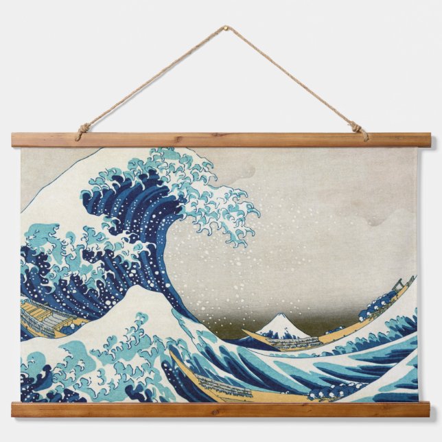 Tapisserie Suspendue Katsushika Hokusai - La Grande vague au large de K (Devant)