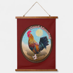 Tapisserie Suspendue Key West - Coq tzigane Good Morning Vintage Oval
