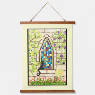 Tapisserie Suspendue Kitty dans une fenêtre