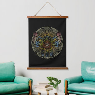 Tapisserie Suspendue Kokopelli Duo - Homme Dans Le Maze - Dreamcatcher 