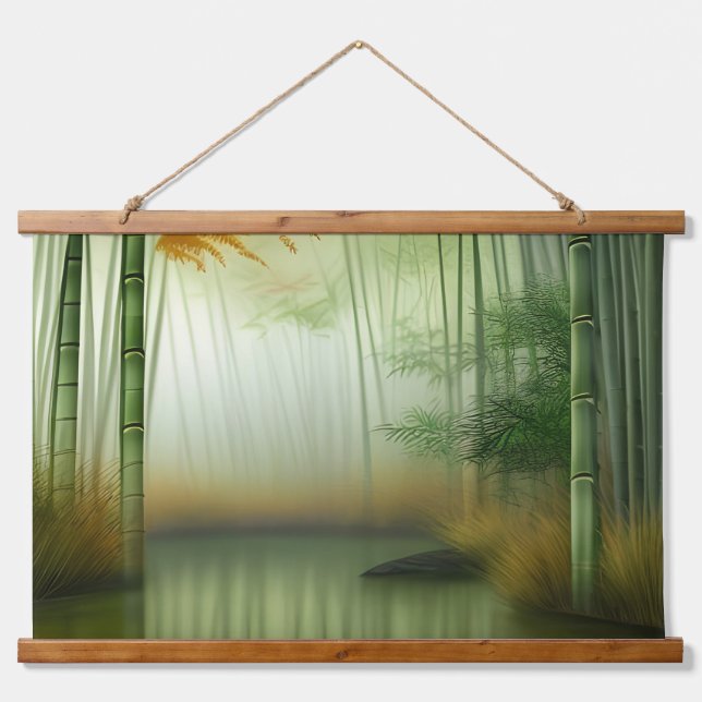 Tapisserie Suspendue La forêt de Bamboo | Peinture chinoise traditionne (Devant)