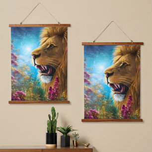 Tapisserie Suspendue La position d'un lion