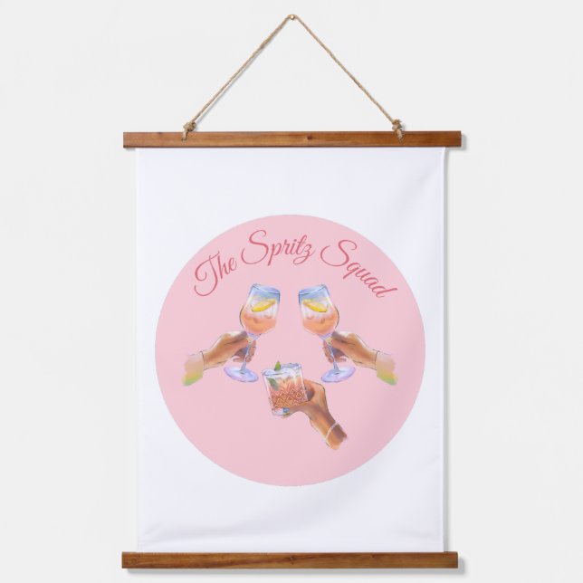 Tapisserie Suspendue La Squadra Spritz | Équipe de Fille de Mariée Fête (Recto)