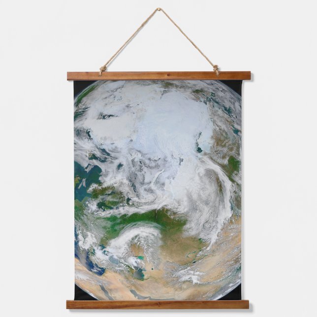 Tapisserie Suspendue La Terre Montre L'Arctique, L'Europe Et L'Asie. (Recto)
