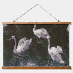 Tapisserie Suspendue Lac des cygnes au clair de lune