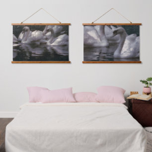 Tapisserie Suspendue Lac des cygnes au clair de lune