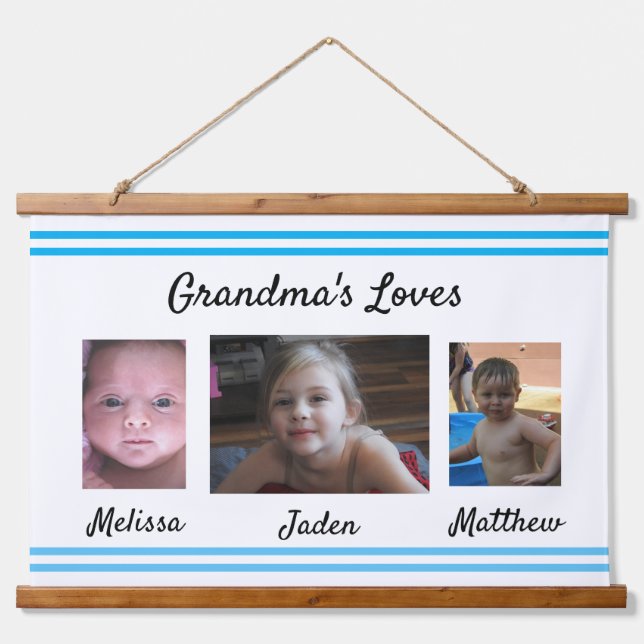 Tapisserie Suspendue L'amour de grand-mère | Grandchildren Photos Wall  (Devant)