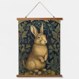 Tapisserie Suspendue Lapin dans la forêt style Art nouveau