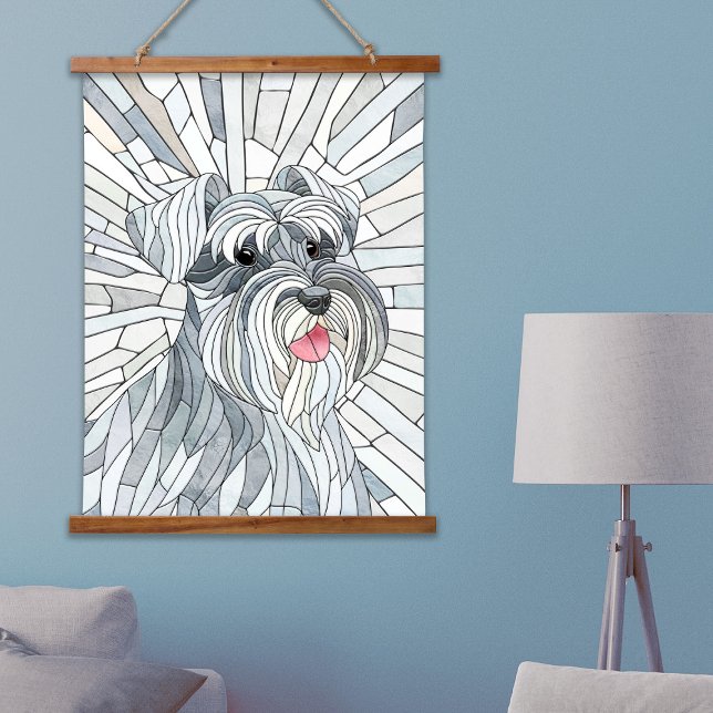 Tapisserie Suspendue L'art mosaïque de Schnauzer miniature (Créateur téléchargé)