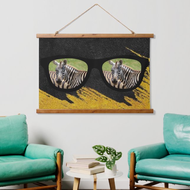 Tapisserie Suspendue Le lion africain chasse le zèbre Hanging Tapestry (Salon)