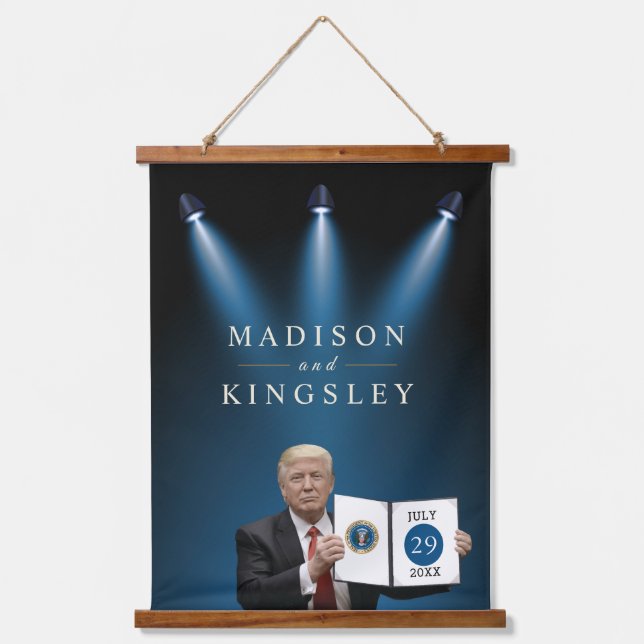 Tapisserie Suspendue Le président Trump 🇺 🇸 ✨ Mariage patriotique (Recto)