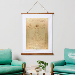 Tapisserie Suspendue Leonardo Da Vinci, Homme Vitruvien, Ratio D'Or