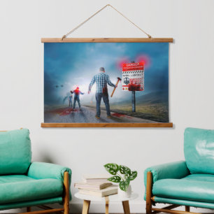 Tapisserie Suspendue Les zombies aux yeux lumineux de SlipperyJoe pour