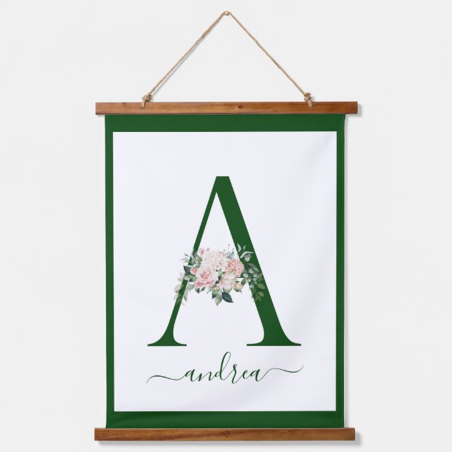 Tapisserie Suspendue Lettre A Florale Monogramme (Recto)