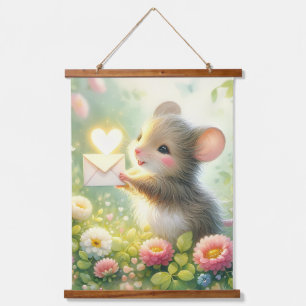 Tapisserie Suspendue Lettre d'amour de souris de cottage Prairie