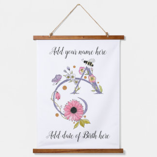 Tapisserie Suspendue Lettre décorée A personnalisable