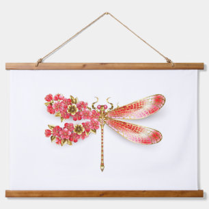 Tapisserie Suspendue libellule de fleurs avec sakura de bijoux